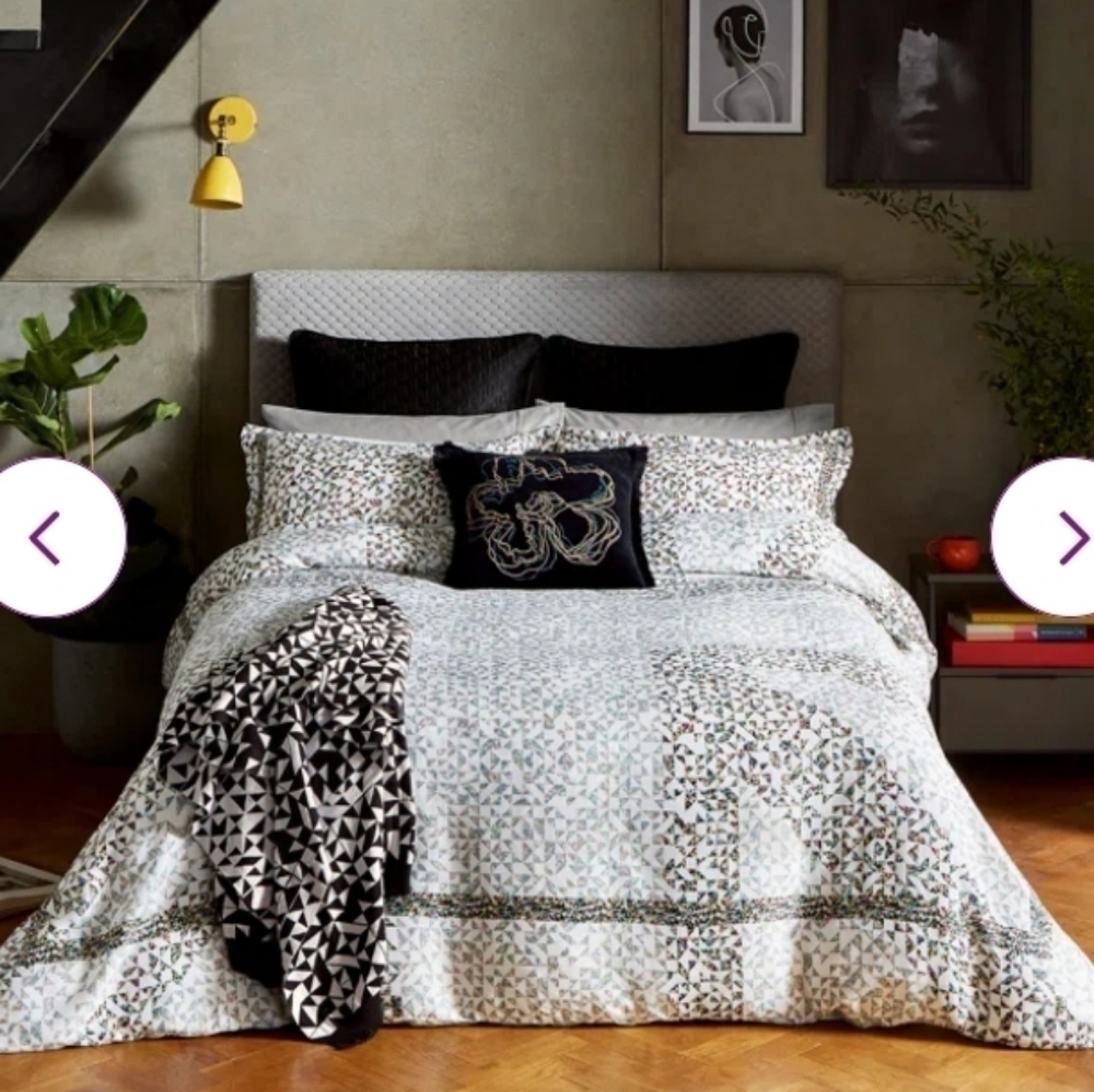 Ted Baker London Uxman Queen Duvet Cover + 2 Shams 100% Cotton Sateen